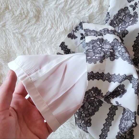 Like New Sachin+Babi Black & White Lace Print Silk Pants Trousers Size US 4 - Picture 4 of 8